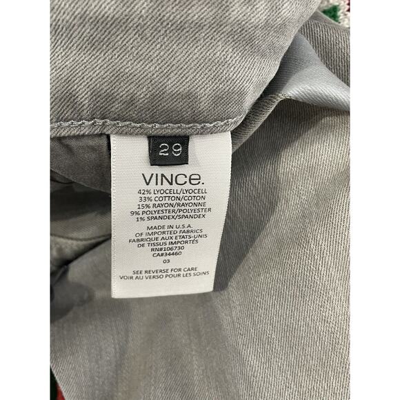 Vince Dylan Skinny Denim Jeans Silverfin Side Tuxedo Stripe Size 29 - Picture 3 of 7